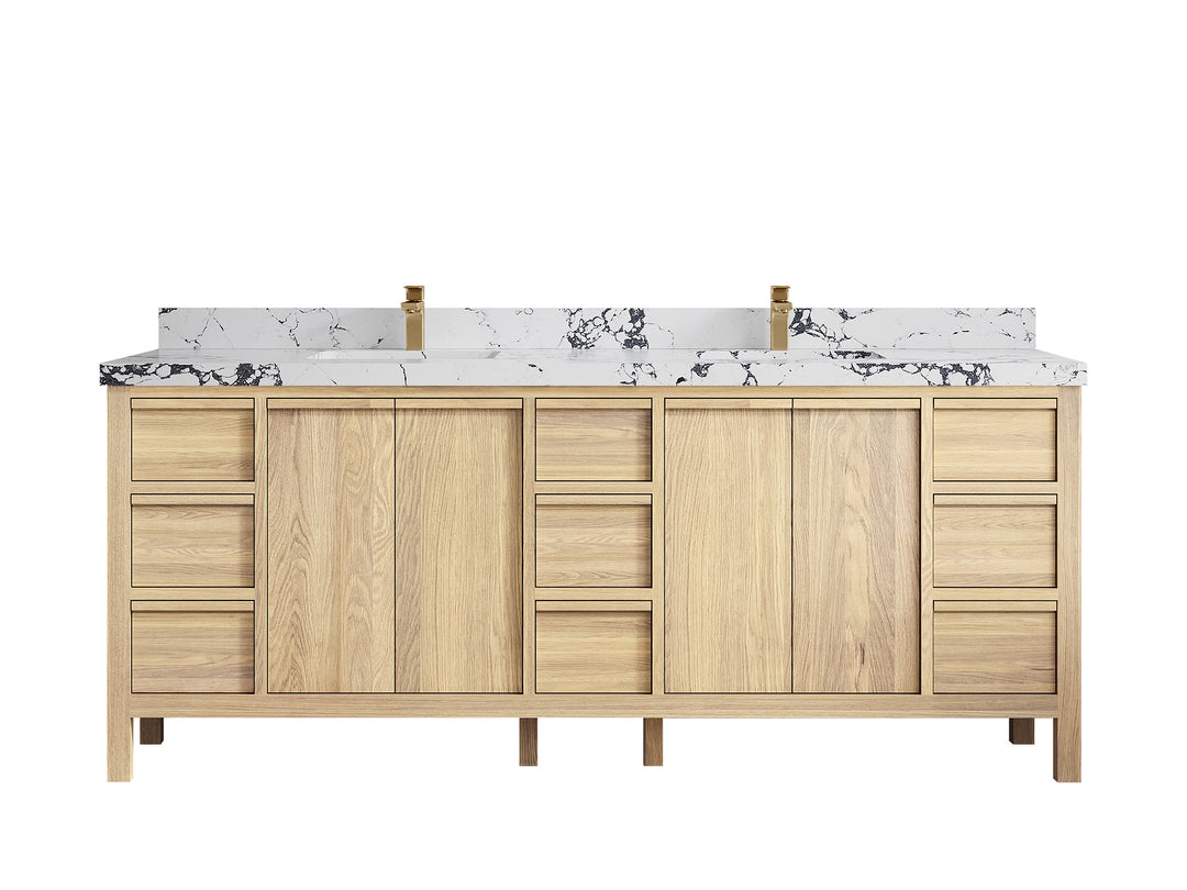 Elizabeth White Oak 84 in. W x 22 in. D Double Sink Bathroom Vanity