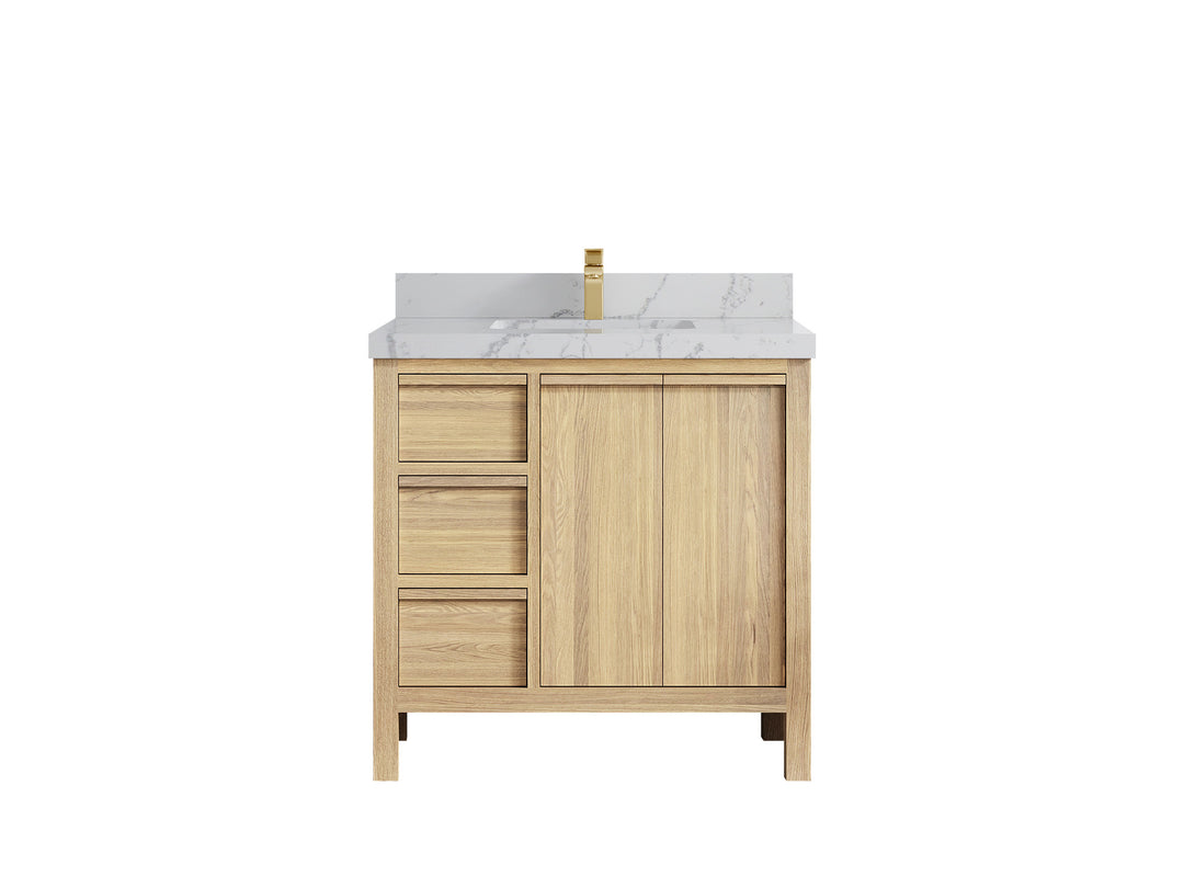 Elizabeth White Oak 36 in. W x 22 in. D Center Sink Bathroom Vanity