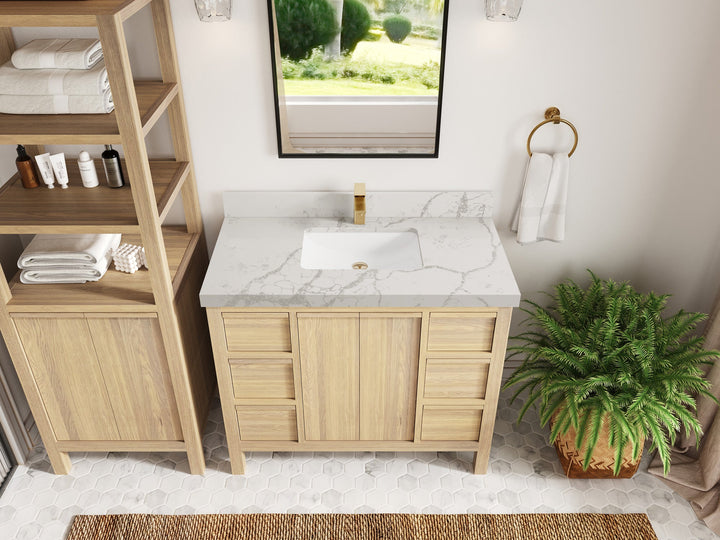 Elizabeth White Oak 42 in. W x 22 in. D Single Sink Bathroom Vanity - photo 46