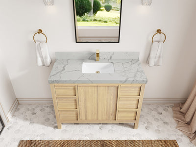 Elizabeth White Oak 48 in. W x 22 in. D Single Sink Bathroom Vanity
