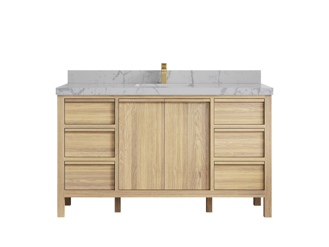 Elizabeth White Oak 60 in. W x 22 in. D Single Sink Bathroom Vanity