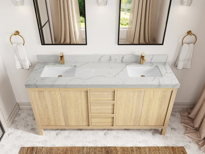 Elizabeth White Oak 72 in. W x 22 in. D Double Sink Bathroom Vanity
