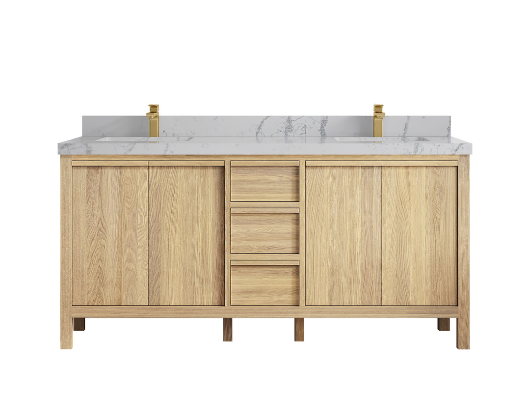 Elizabeth White Oak 72 in. W x 22 in. D Double Sink Bathroom Vanity