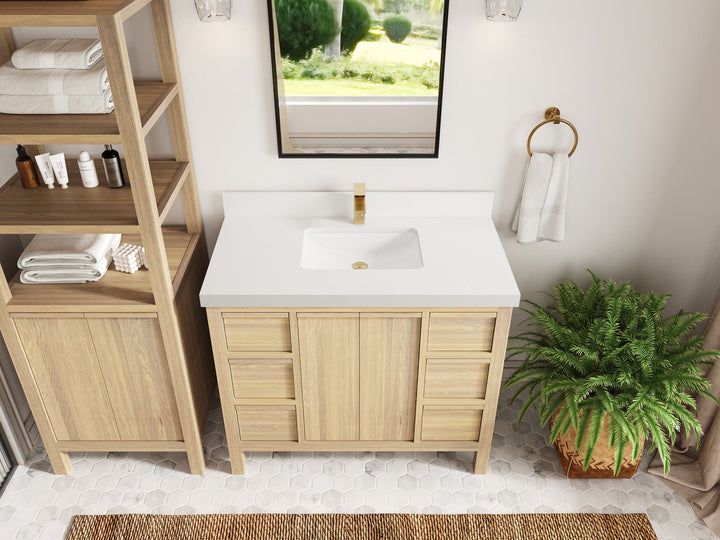 Elizabeth White Oak 42 in. W x 22 in. D Single Sink Bathroom Vanity - photo 48