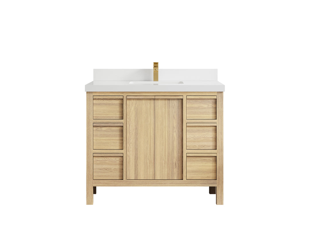 Elizabeth White Oak 42 in. W x 22 in. D Single Sink Bathroom Vanity