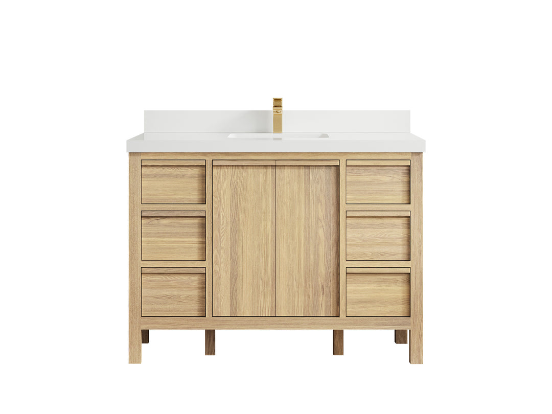 Elizabeth White Oak 48 in. W x 22 in. D Single Sink Bathroom Vanity