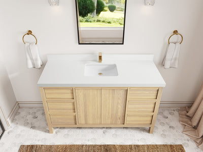 Elizabeth White Oak 60 in. W x 22 in. D Single Sink Bathroom Vanity