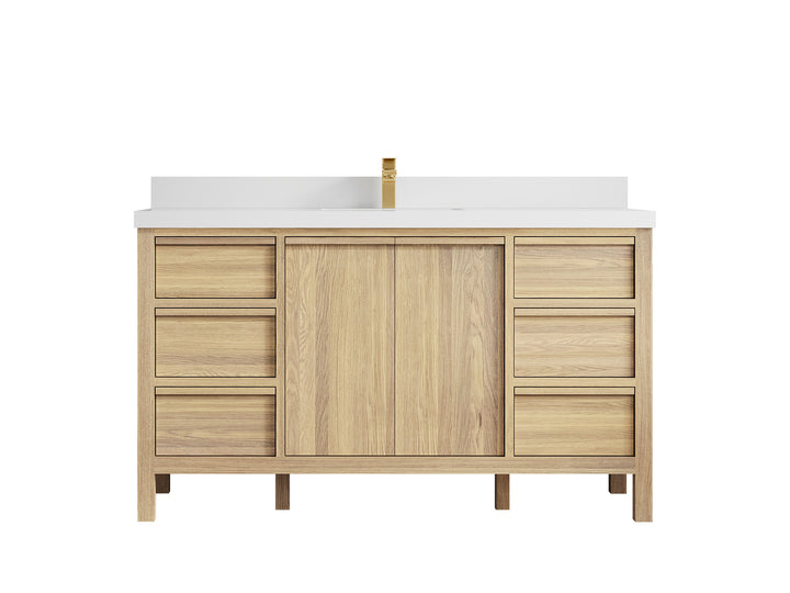 Elizabeth White Oak 60 in. W x 22 in. D Single Sink Bathroom Vanity - photo 49