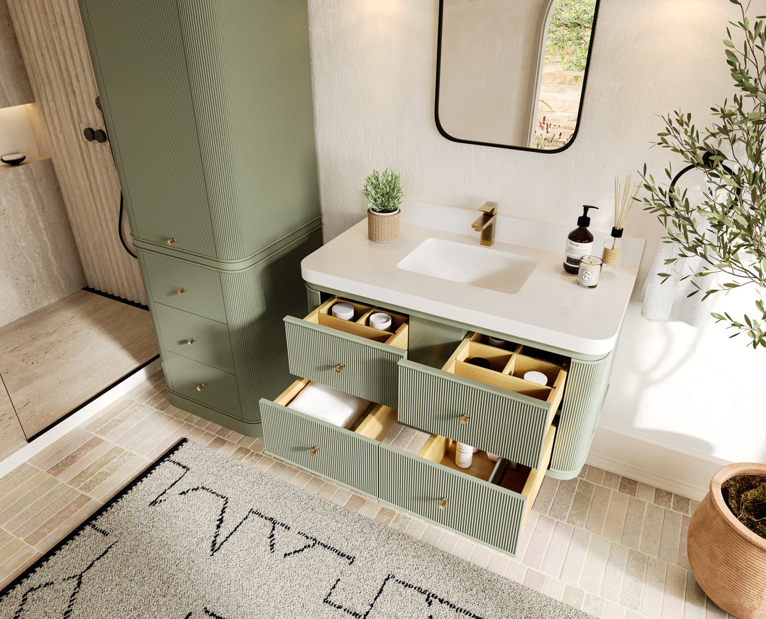 Hampton Floating 42 in. W x 22 in. D Single Sink Bathroom Vanity