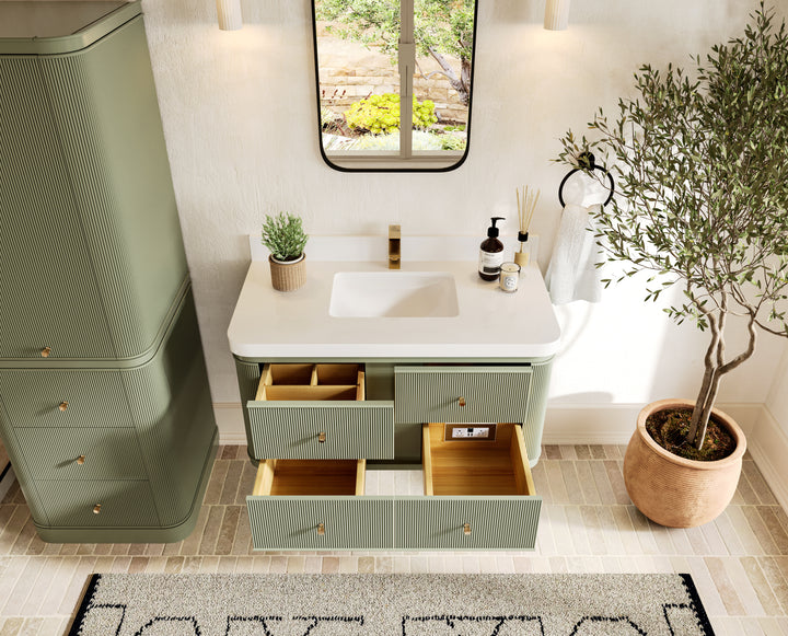 Hampton Floating 42 in. W x 22 in. D Single Sink Bathroom Vanity - photo 4