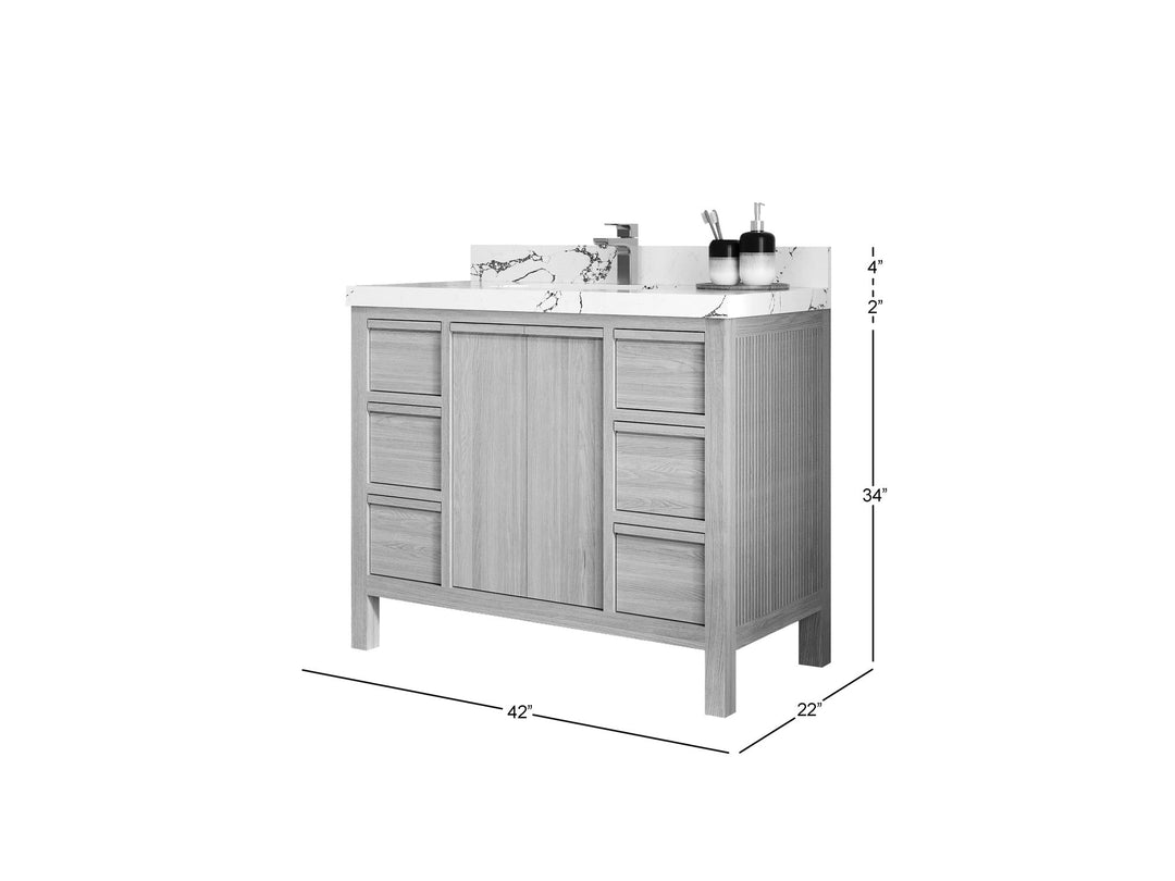 Elizabeth White Oak 42 in. W x 22 in. D Single Sink Bathroom Vanity