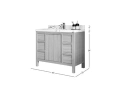 Elizabeth White Oak 42 in. W x 22 in. D Single Sink Bathroom Vanity - photo 5