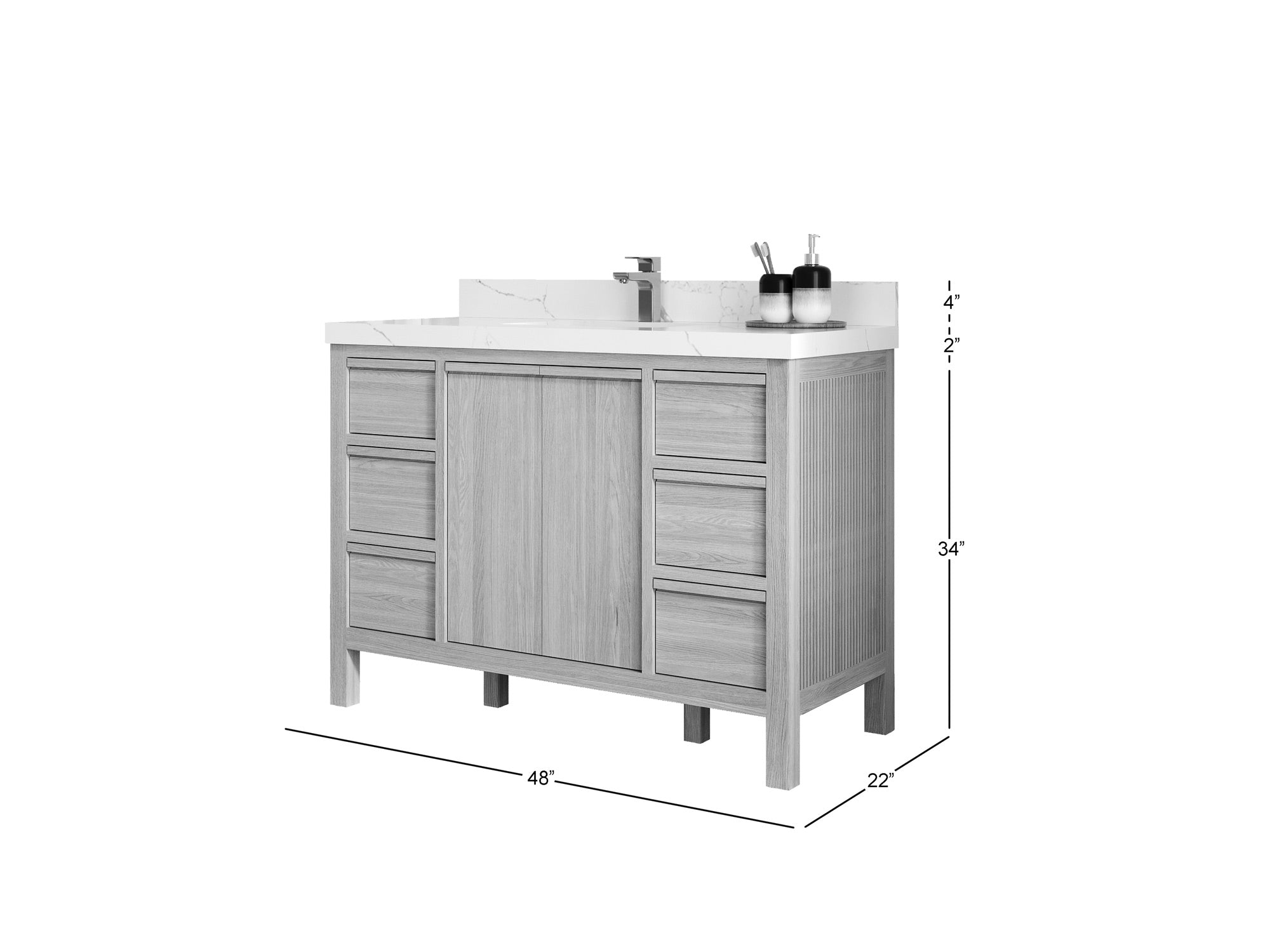 Elizabeth White Oak 48 in. W x 22 in. D Single Sink Bathroom Vanity