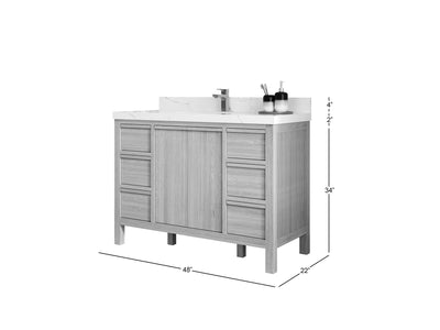 Elizabeth White Oak 48 in. W x 22 in. D Single Sink Bathroom Vanity