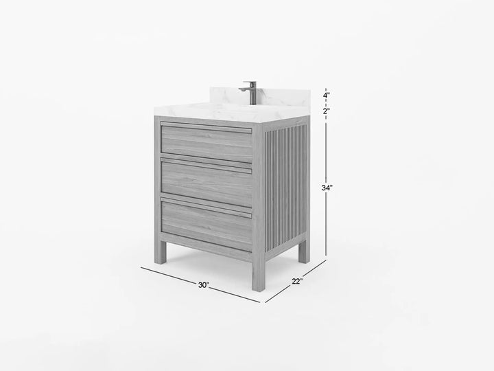 Elizabeth Teak Wood 30 in. W x 22 in. D Single Sink Bathroom Vanity - photo 5