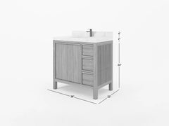 Elizabeth Teak Wood 36 in. W x 22 in. D Center Sink Bathroom Vanity - photo 5