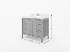 Elizabeth Teak Wood 42 in. W x 22 in. D Single Sink Bathroom Vanity - photo 5