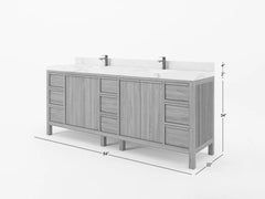 Elizabeth Teak Wood 84 in. W x 22 in. D Double Sink Bathroom Vanity - photo 5