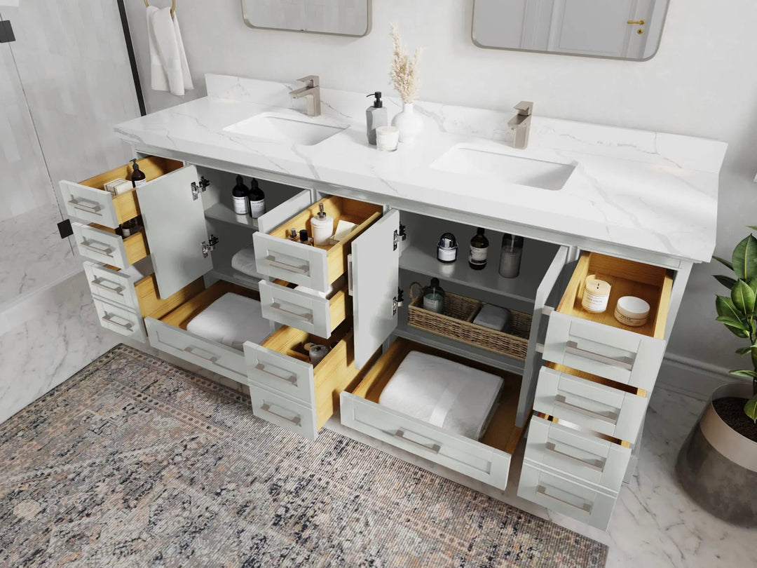 Boston Fenway 84 in. W x 22 in. D Double Sink Bathroom Vanity