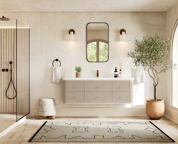 Hampton Floating 60 in. W x 22 in. D Single Sink Bathroom Vanity - photo 1