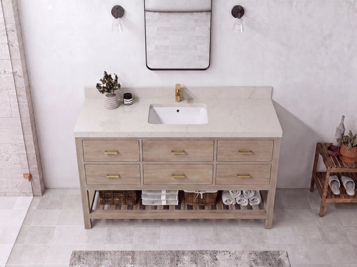 Parker Teak Wood 60 in. W x 22 in. D Single Sink Bathroom Vanity - photo 21