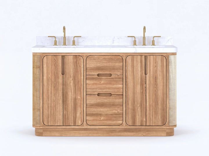 Ventura Teak 60 in. W x 22 in. D Double Sink Bathroom Vanity - photo 1