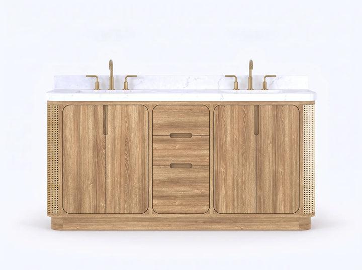 Ventura Teak 72 in. W x 22 in. D Double Sink Bathroom Vanity - photo 1