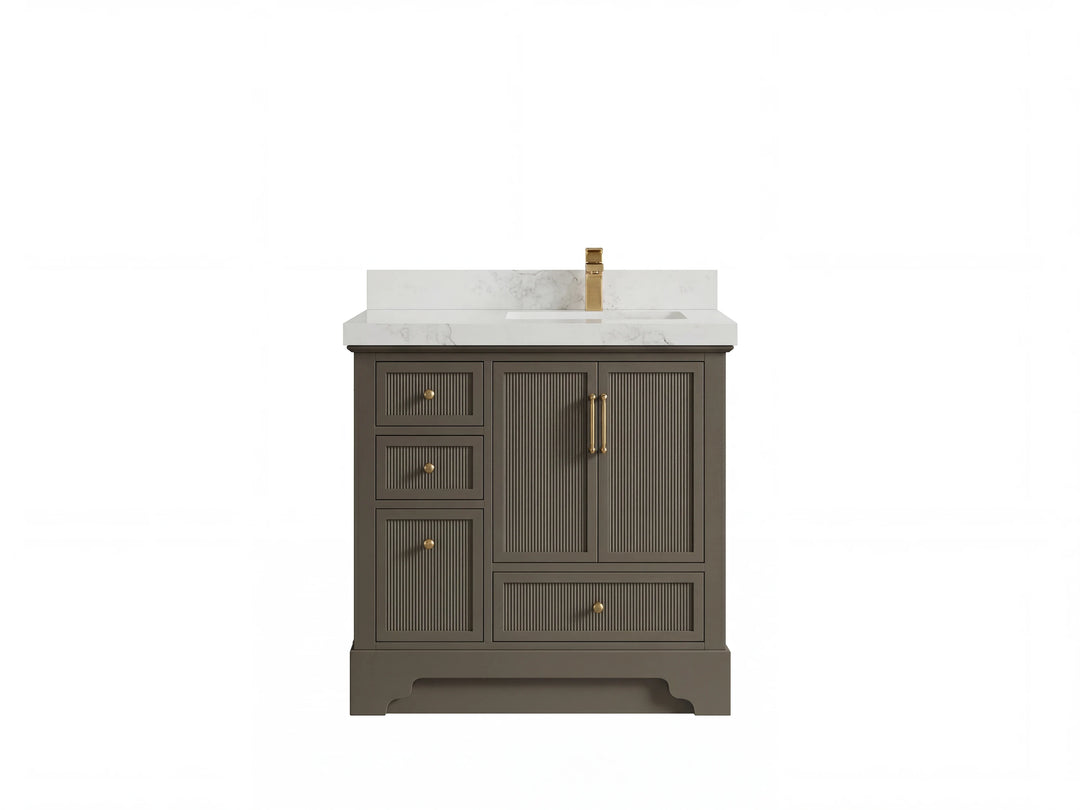 Alys 36 in. W x 22 in. D Right Offset Sink Bathroom Vanity | 
              
                Urbane Bronze
                
                  
             - ALS_URB_WHQZ_36R - photo №1