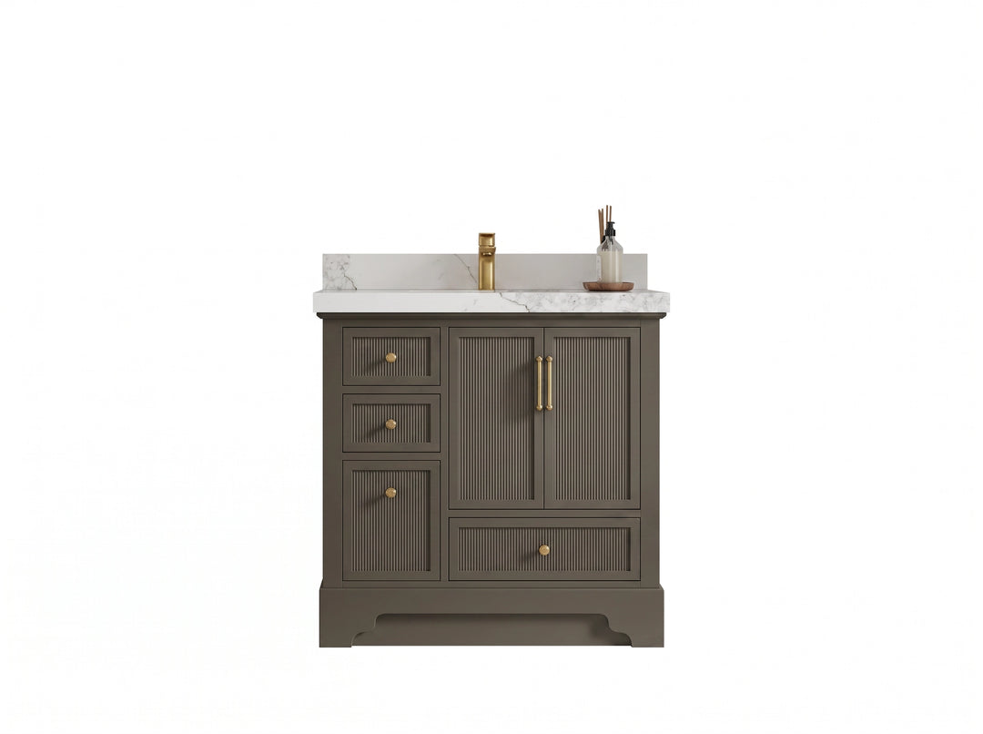 Alys 36 in. W x 22 in. D Center Sink Bathroom Vanity | 
              
                Urbane Bronze
                
                  
             - ALS_URB_WHQZ_36CR - photo №1