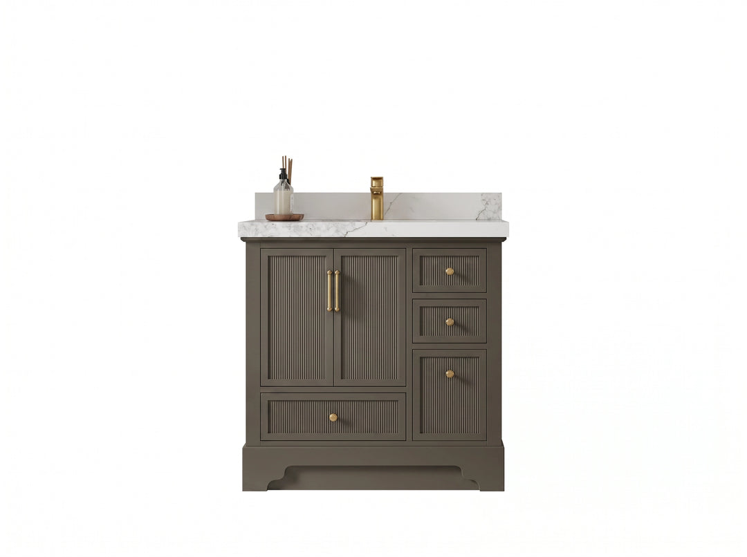 Alys 36 in. W x 22 in. D Center Sink Bathroom Vanity | 
              
                Urbane Bronze
                
                  
             - ALS_URB_WHQZ_36CL - photo №1