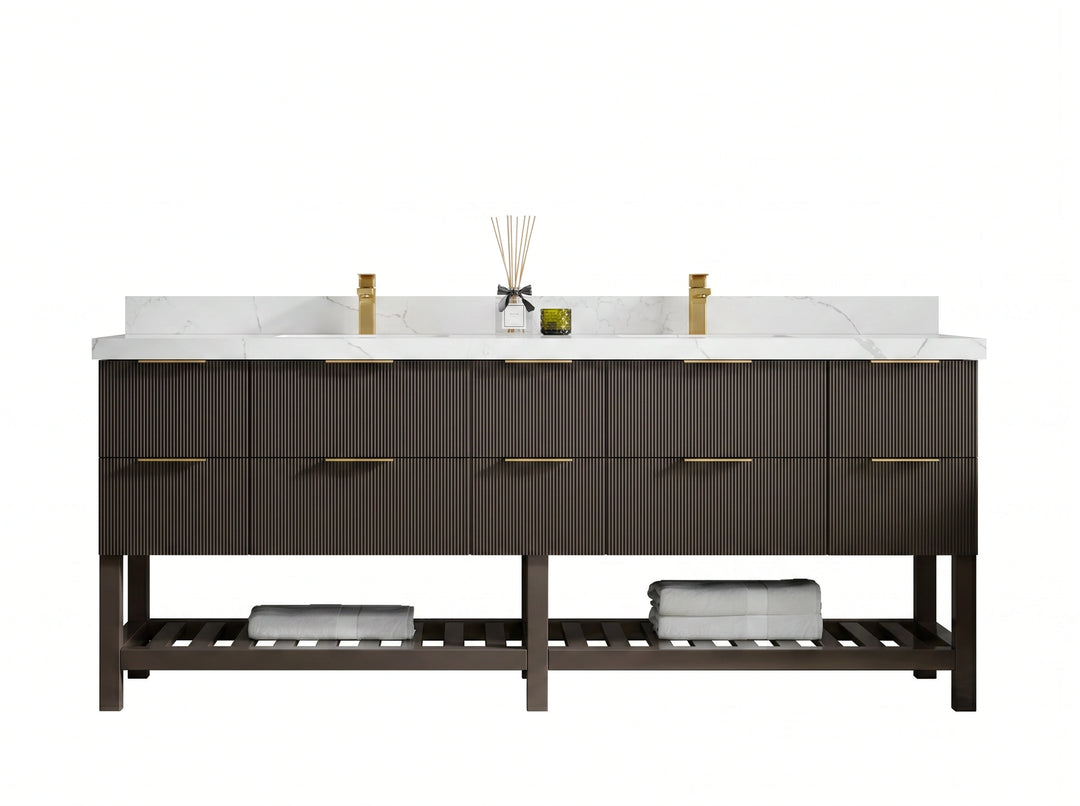 Bathroom Vanities - Double Sink - Bathroom Vanity size 80 IN and up - Birch Wood - photo 2