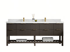 Catalina 84 in W x 22 in D Free Standing Reeded Double Sink Bathroom Vanity - photo 1