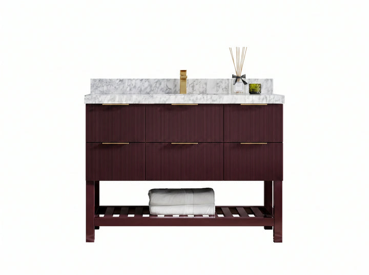 Catalina 48 in W x 22 in D Free Standing Reeded Single Sink Bathroom Vanity - photo 1