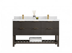 Catalina 60 in W x 22 in D Free Standing Reeded Double Sink Bathroom Vanity - photo 1