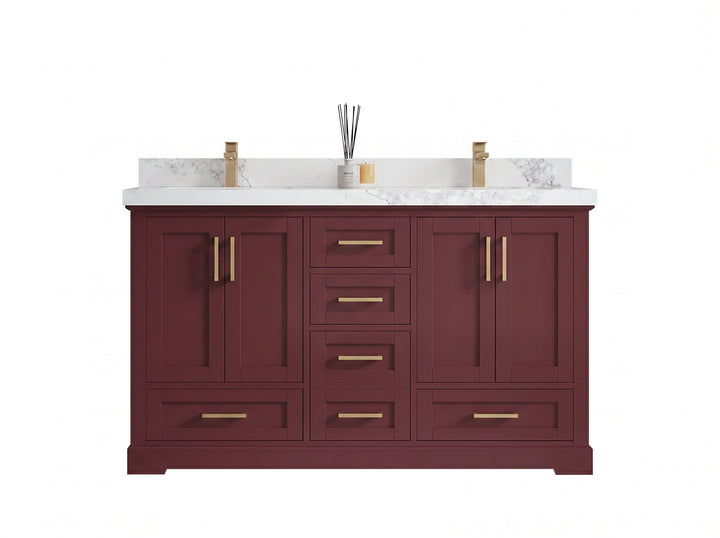 Boston 60 in. W x 22 in. D Double Sink Bathroom Vanity - photo 1