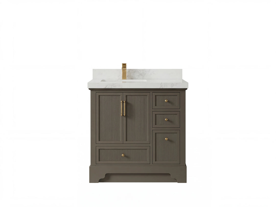 Alys 36 in. W x 22 in. D Left Offset Sink Bathroom Vanity | 
              
                Urbane Bronze
                
                  
             - ALS_URB_WHQZ_36L - photo №1