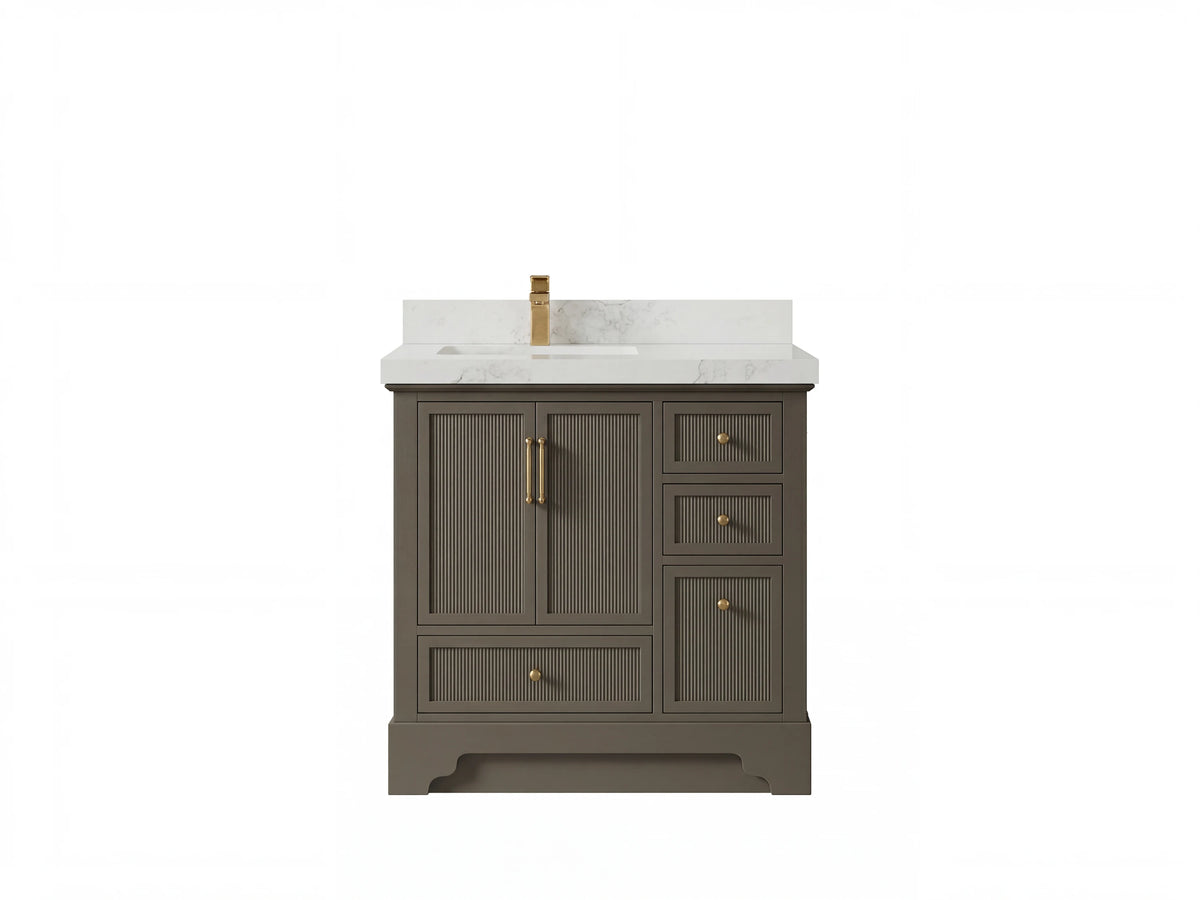 Alys 36 in. W x 22 in. D Left Offset Sink Bathroom Vanity