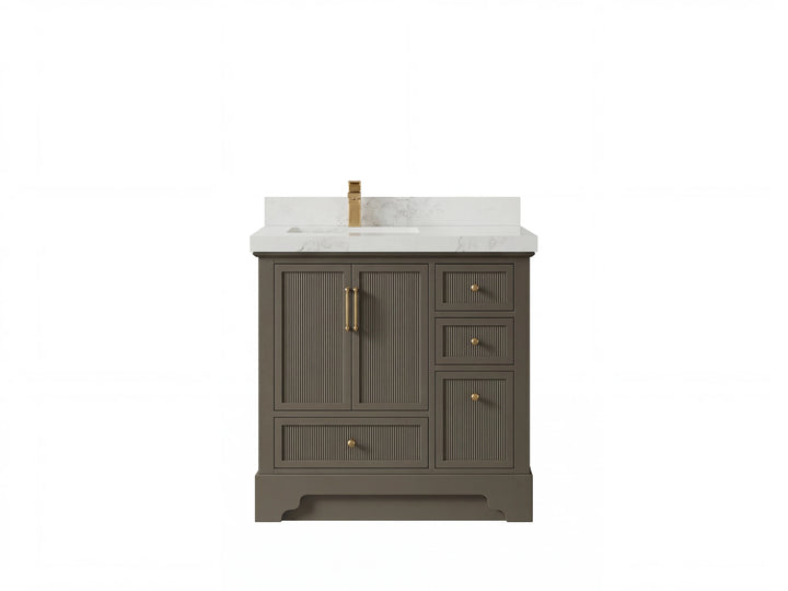 Alys 36 in. W x 22 in. D Left Offset Sink Bathroom Vanity - photo 1