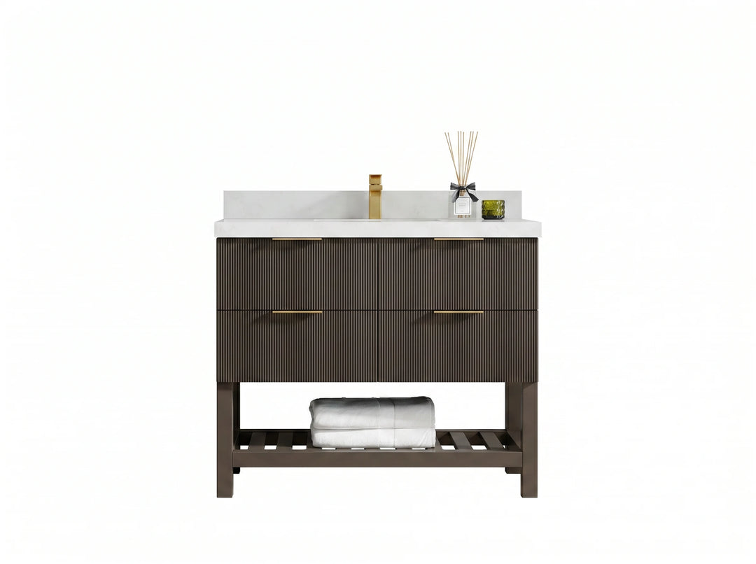Catalina 42 in W x 22 in D Free Standing Reeded Single Sink Bathroom Vanity | 
              
                Urbane Bronze
                
                  
             - CAT_URB_ARB_42 - photo №1