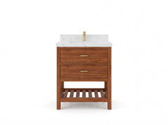Parker Teak Wood 30 in. W x 22 in. D Single Sink Bathroom Vanity - photo 1