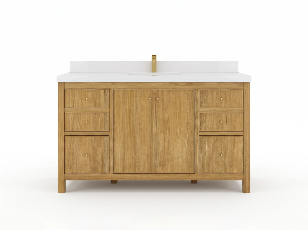 Chicago Teak 60 in. W x 22 in. D Single Sink Bathroom Vanity