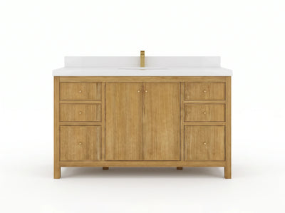 Chicago Teak 60 in. W x 22 in. D Single Sink Bathroom Vanity