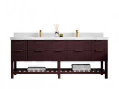 Catalina 84 in W x 22 in D Free Standing Reeded Double Sink Bathroom Vanity - photo 1
