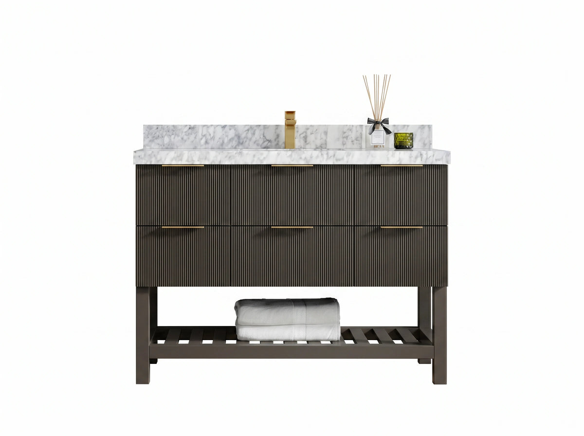 Catalina 48 in W x 22 in D Free Standing Reeded Single Sink Bathroom Vanity