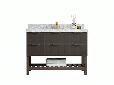 Catalina 48 in W x 22 in D Free Standing Reeded Single Sink Bathroom Vanity