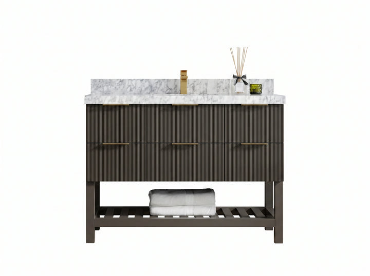 Catalina 48 in W x 22 in D Free Standing Reeded Single Sink Bathroom Vanity - photo 1