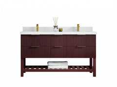 Catalina 60 in W x 22 in D Free Standing Reeded Double Sink Bathroom Vanity - photo 1