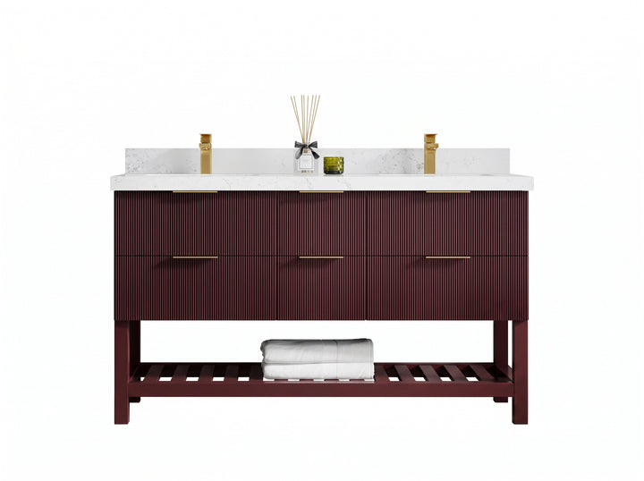 Catalina 60 in W x 22 in D Free Standing Reeded Double Sink Bathroom Vanity - photo 1