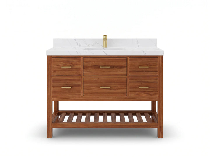 Parker Teak Wood 48 in. W x 22 in. D Single Sink Bathroom Vanity - photo 1