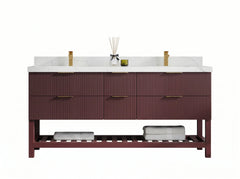 Catalina 72 in W x 22 in D Free Standing Reeded Double Sink Bathroom Vanity - photo 1